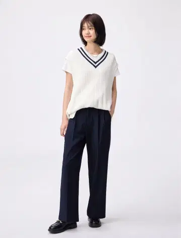 GU 턱 와이드 팬츠 XS 네이비