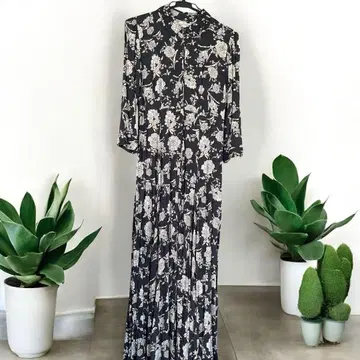 ZARA 나카무라 안 씨 착용 플라워 롱 원피스