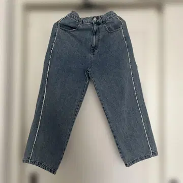 mil 사이드 프린지 데님 팬츠