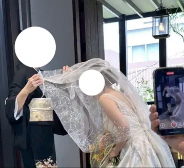 웨딩 베일 스팽글 롱