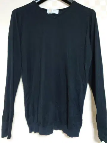 JOHN SMEDLEY 블랙 V넥 코튼 니트 남성용 S