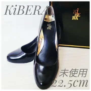 미사용 KiBERA 키비라 이탈리아 가죽 라운드 하이힐 펌프스