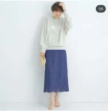arpege story 네이비 레이스 스커트