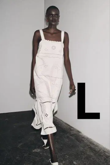 ZW COLLECTION 자수 스티치 원피스 L