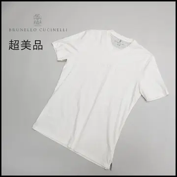 46456 브루넬로 쿠치넬리 티셔츠 남성용 V넥 화이트 티셔츠