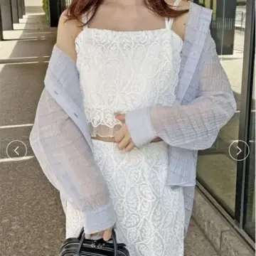 SNIDEL 심플 시어 셔츠 블루 택 포함 새상품