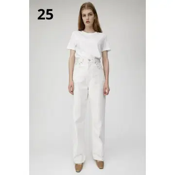moussy 마우지 데님 HW WHT LOOSE STRAIGHT 25