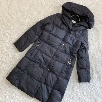 pierre cardin 후드 다운 코트 블랙 38 깔끔