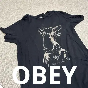 OBEY 블랙 T셔츠 S 사이즈 강아지 디자인