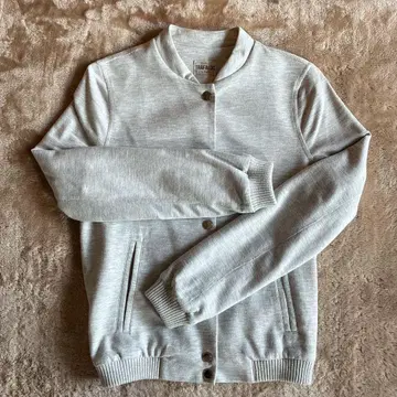 ZARA 라이트 그레이 스웨트 블루종 XS