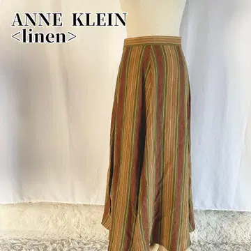 [새상품급] 앤클라인 ANNE KLEIN 린넨 스트라이프 롱 스커트