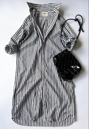 빔즈 보이 BEAMS BOY 긴팔 스트라이프 롱 셔츠 원피스