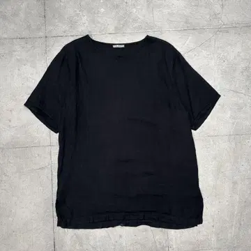 90s russ berens black linen t-shirt FLAX