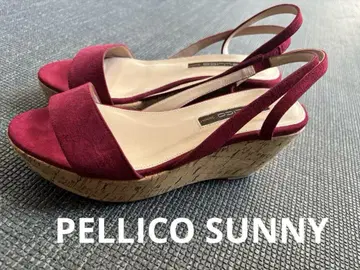 펠리코사니 PELLICO 버건디 스웨이드 웨지 샌들