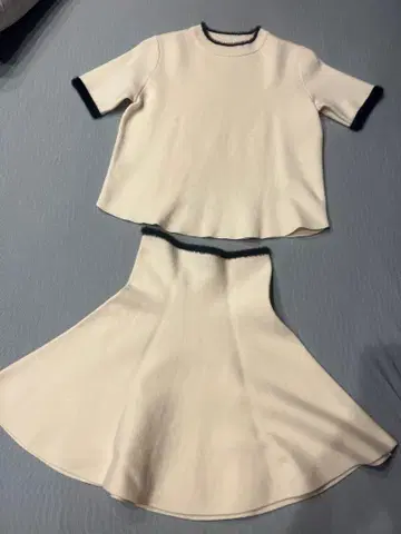 ZARA 니트 셋업 화이트/블랙