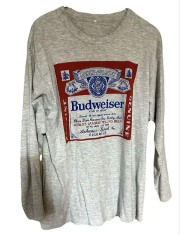 90's 버드와이저 롱T 티셔츠 그레이