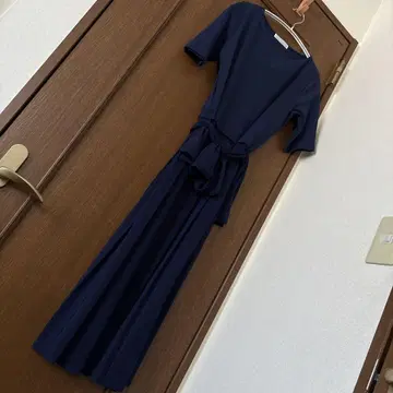 미착용 DoCLASSE 네이비 원피스 M 반팔 허리 리본
