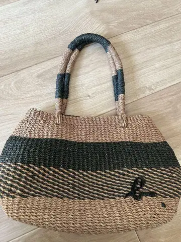 agnes b. VOYAGE 바스켓백 보더 핸드백 브라운