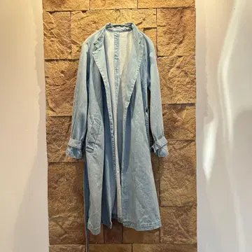 데님 버튼 롱 코트