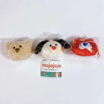 mojojojo 페이스 마스코트 3점, 고양이, 곰, 강아지