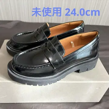 [미사용 새상품] 유니클로C 컴필 터치 로퍼 24.0cm 블랙