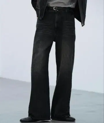 WYM LIDNM CURVED FLARE DENIM SLACKS