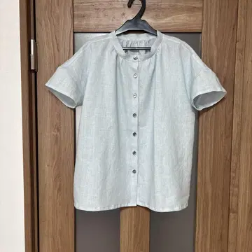 린넨 개더 블라우스 핸드메이드 미나 페르호넨 아플리케