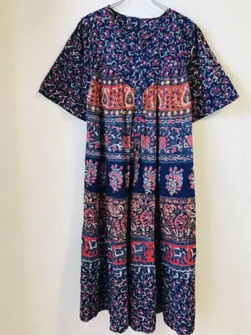 vintage 반팔 롱 원피스