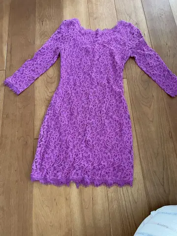DIANE von FURSTENBERG 퍼플 전체 레이스 원피스