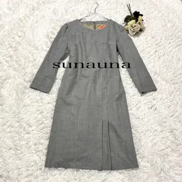 sunauna 수나우나 긴팔 원피스 그레이 38 M 포멀