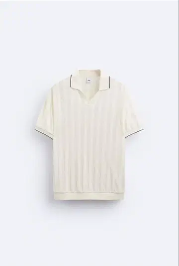 ZARA 스트라이프 V넥 피케 셔츠 S 사이즈