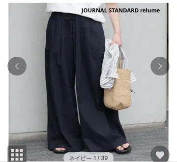 JOURNAL STANDARD relume 린넨 코튼 와이드 개더 팬츠