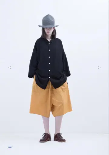 FIRMUM 린넨 & 레이온 브로드 크로스 스몰 칼라 와이드 셔츠