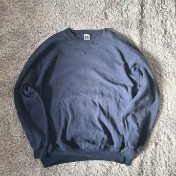 90s RUSSELL 맨투맨 USA 제작 무지 앞 V XXL 네이비
