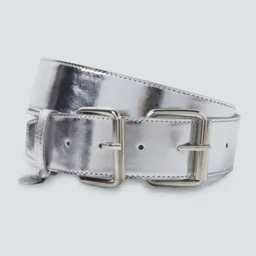 takaravaco double buckle belt_Silver