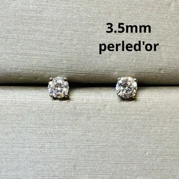 최고급 모이사나이트 모이사나이트 싱글 볼 다이아몬드 귀걸이 3.5mm