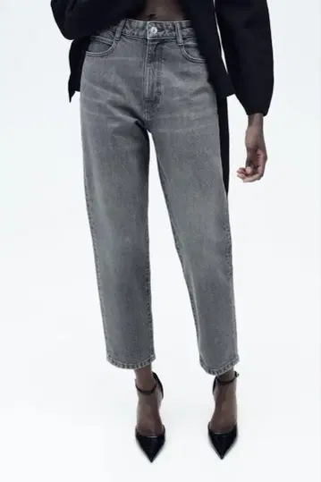 [ 미사용 새상품 ] ZARA 데님 하이웨스트맘 레그진 MOM FIT