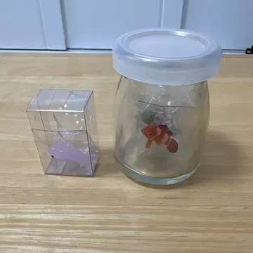 숨은바다곰과 돌고래 유리 입상 2세트