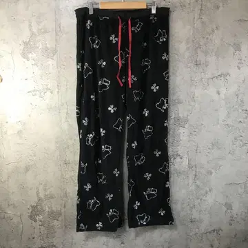 Y5593 구제 의류 패턴 팬츠 파자마 팬츠 블랙 90s Y2K