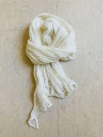 린넨 스톨 화이트 레이스 뜨개질