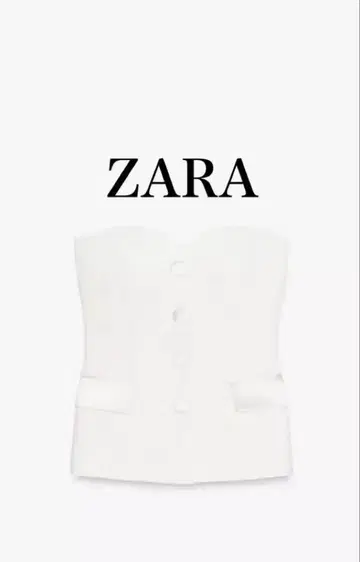 새상품 ZARA 2025ss 콘트라스트 새틴 뷔스티에 탑 S