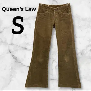 Queen's Law 부츠컷 데님 S 브라운 슬림 효과 멋스러움
