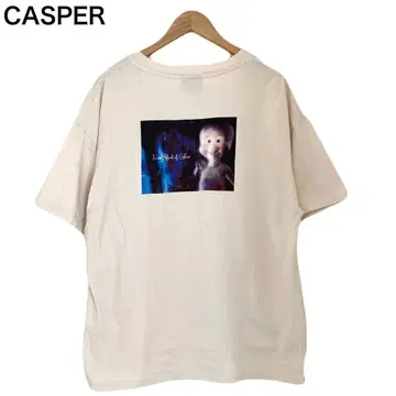 CASPER 영화 티셔츠 백 프린트 캐릭터 베이지 여성용