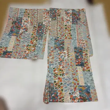 여성용 코몬 기모노 카가유젠 꽃무늬 기장 약 148cm