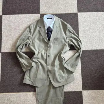 [새상품급] UNIQLO 셋업 린넨 혼방 브라운 베이지 수트