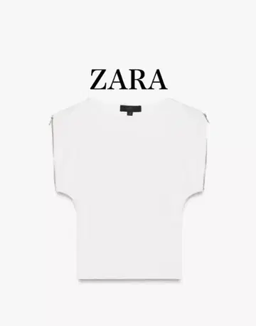 ZARA 지퍼 니트탑 화이트 S 2025 ss 새상품