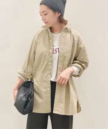 22AW AP STUDIO SCENTOF 가먼트 다이 셔츠 베이지