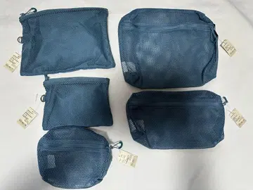 무인양품 MUJI 입체 메쉬 케이스 더블 지퍼 케이스 5점 세트