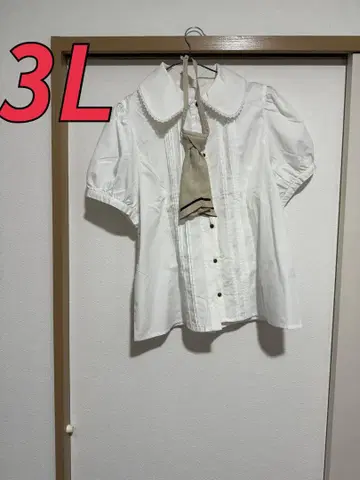 3L 화이트 퍼프 슬리브 셔츠