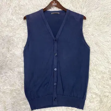 [고품질] 크루치아니 니트 버튼 베스트 네이비 사이즈 50